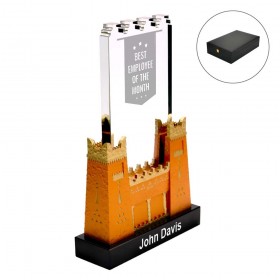 Personalized Premium Fortress Design Crystal Award