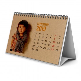 Brown Craft Recycled Card Table Top A5 Calendars (Small Quantity)