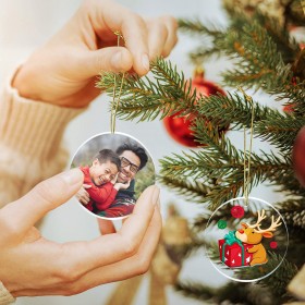 Personalized Christmas tree Ornament (Flat Disc)