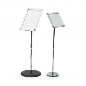 Self Standing T-SIGN Adjustable Pedestal Poster Stand Aluminum Snap Open Frame A4