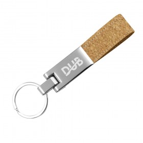 Personalized Metal Keychain with Cork Strap 