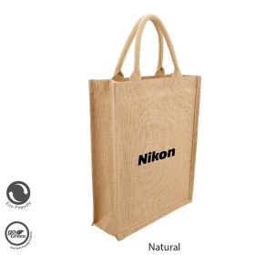 Eco Neutral / Eco Friendly Jute Natural Brown Personalized Bags (SISMAC) - Portrait Tall