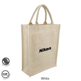 Eco Neutral / Eco Friendly Jute Semi White Personalized Bags (SISMAC) - Portrait Tall