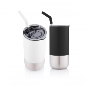 Stainless Steel Tumbler with Metal Straw - BORCULO 