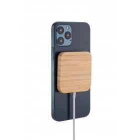15W Square Bamboo Magsafe Wireless Charger | DOMITZ 