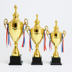Majestic Gold Cup Trophy Set (75 cm, 68 cm, 60 cm)