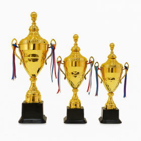 Elite Gold Trophy Cup Set – 3 Sizes (75cm, 70cm, 63cm)