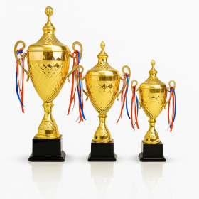 Prestige Gold & Silver Championship Trophy Set – 3 Sizes (75cm, 70cm, 65cm)