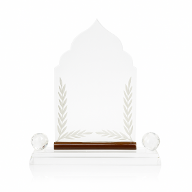 Premium Arch Crystal Award With Brown Base (24cm)
