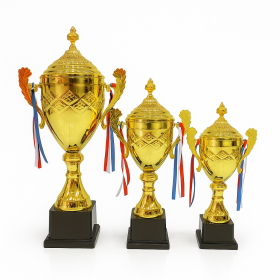 Classic Gold Cup Trophy Set (37 cm, 33 cm, 30 cm)