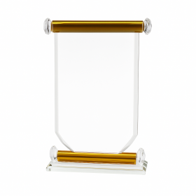 Premium Rectangular Shape With Golden Base Crystal Award (18.5cm)