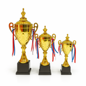 Majestic Gold Cup Trophy Set (52 cm, 48 cm, 42 cm)