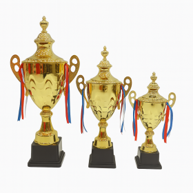 Deluxe Gold Cup Trophy Set – 3 Pieces (55 cm, 50 cm, 45 cm)