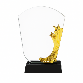 Premium Crystal Black Base Star Trophy (25cm)