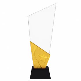 Crystal Golden Star Trophy (29cm)