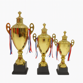 Elegant Gold Cup Trophy Set 3 Pieces (55 cm,48 cm,43 cm)