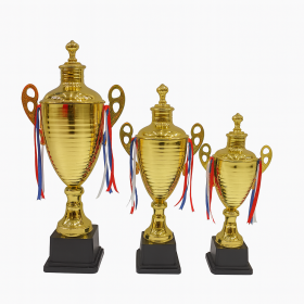 Prestige Gold Spiral Cup Trophy Set – 3 Pieces (52 cm, 47 cm, 42 cm)