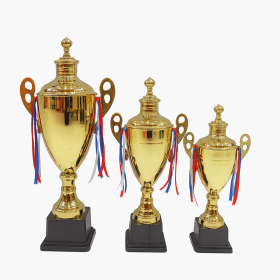 Royal Gold Cup Trophy Set – 3 Pieces (55 cm, 50 cm, 43 cm)
