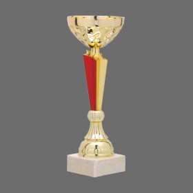 Plastic Combination Trophy - Marble Base  with Metal, Acrylic or Digital Sticker Branding - Awards - Various Sizes (Bowl on Pillar Shape)