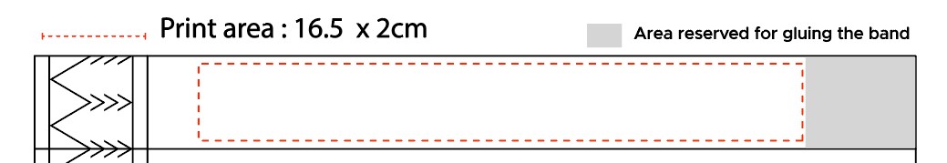 Wrist band Print area 
